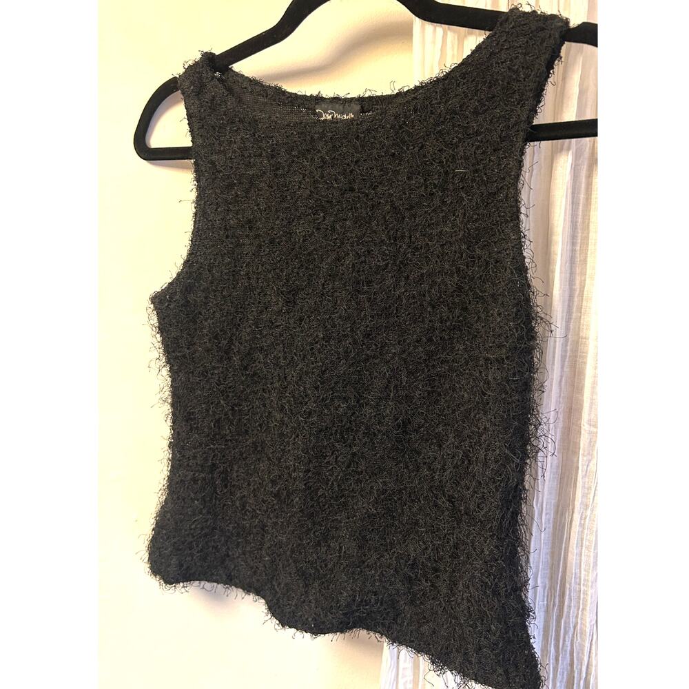 Vintage 1990s Sheer Fuzzy Knit Tank - Made in USA